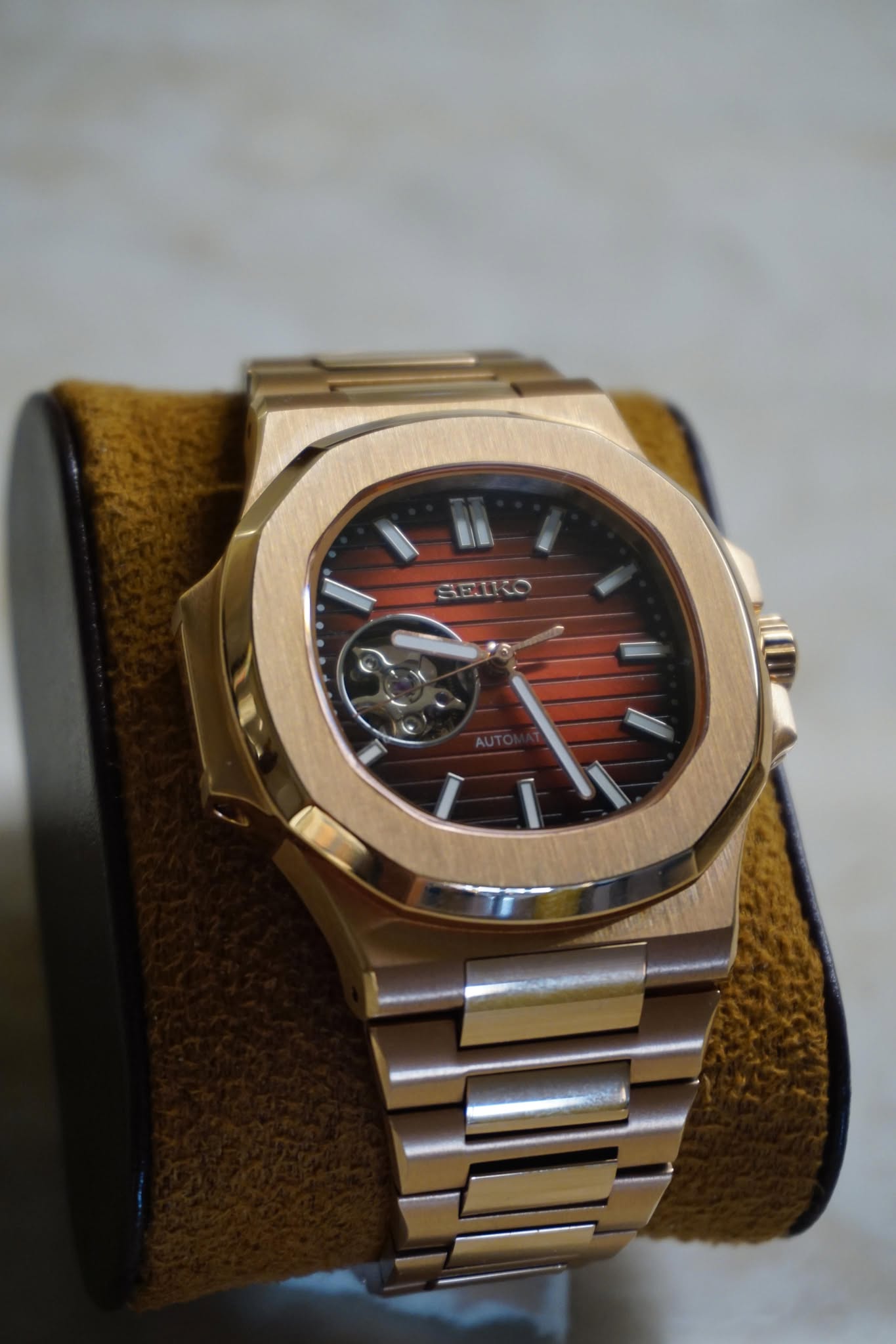 Seiko Nautilus Roséguld Brun - Open Heart