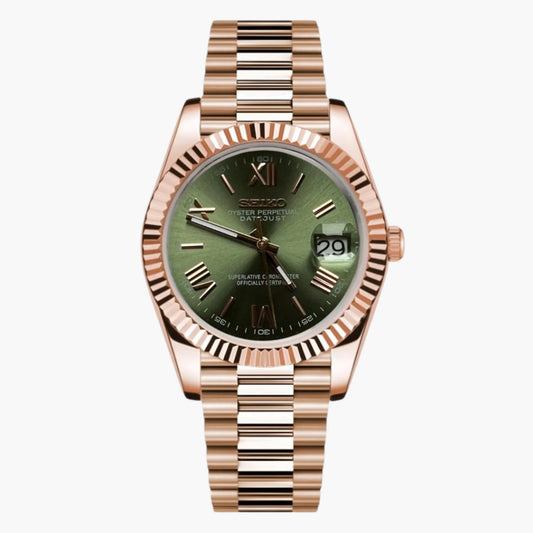 Seiko Datejust Roséguld Olive urtavla