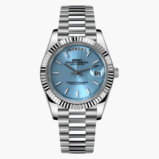 Seiko Day-Date Isblå