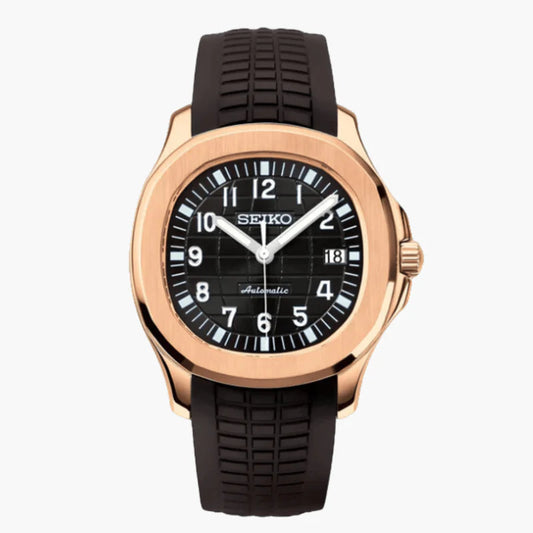 Seiko Aquanut Svart Roséguld